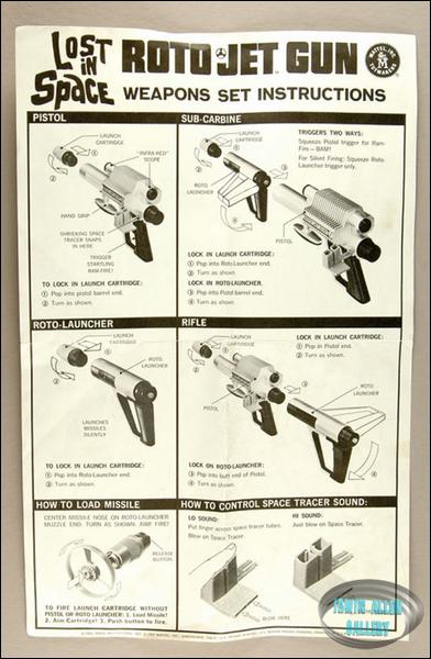 Lost in Space Roto Jet Gun Instruction Sheet
