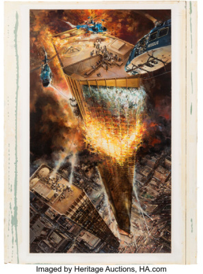 Original John Berkey Final Poster Artwork for The Towering Inferno