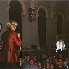 Marta Kristen addresses audience