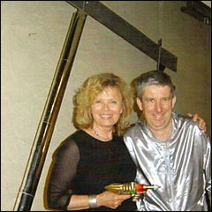 Marta Kristen with John Reid by Landing Gear Prop