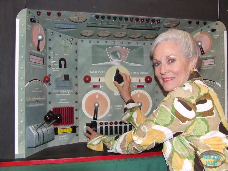 Lee Meriwether at controls of time travel device