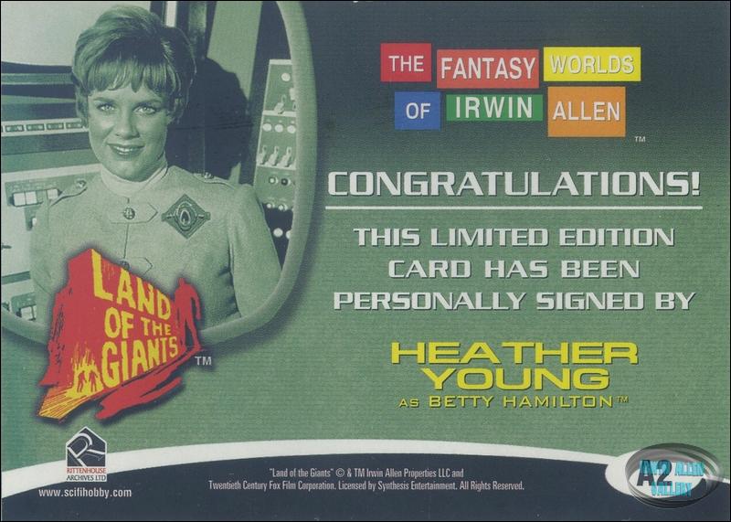 Heather Young Autograph Card A2 Back