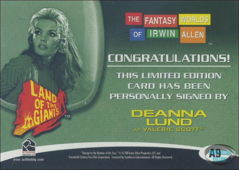 Deanna Lund Autograph Card A9 Back
