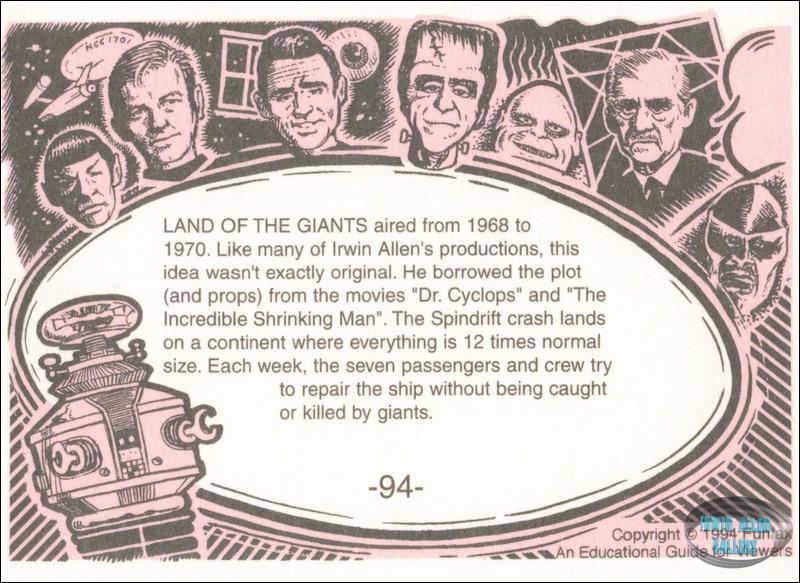 Land of the Giants Fun Fax Card 94 Back