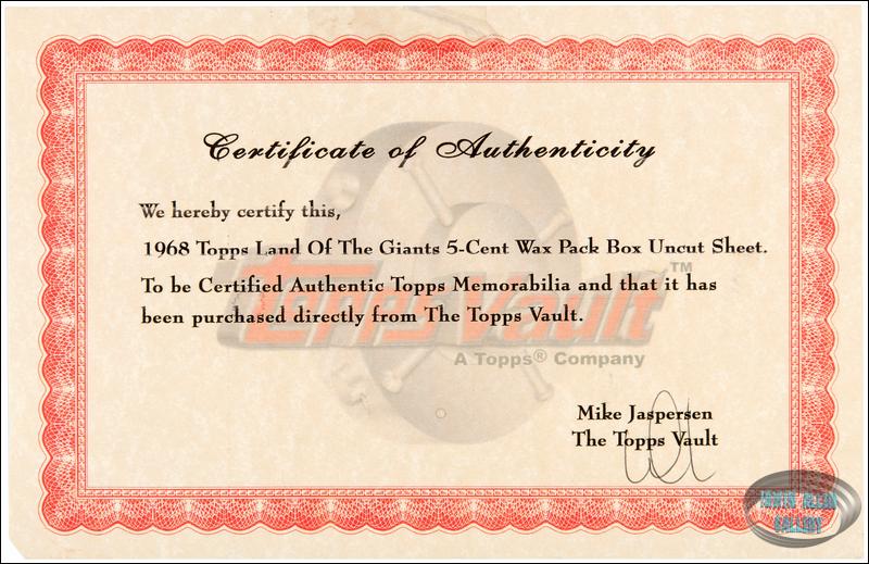 Topps Land of the Giants Uncut Display Box Sheet