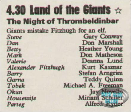 The Night of Thrombeldinbar Thursday 26th October 1973