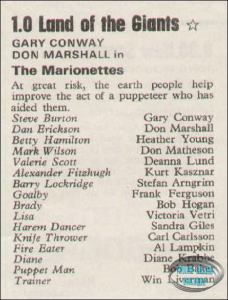 The Marionettes Sunday 26th August 1973