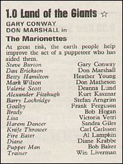 The Marionettes Sunday 26th August 1973