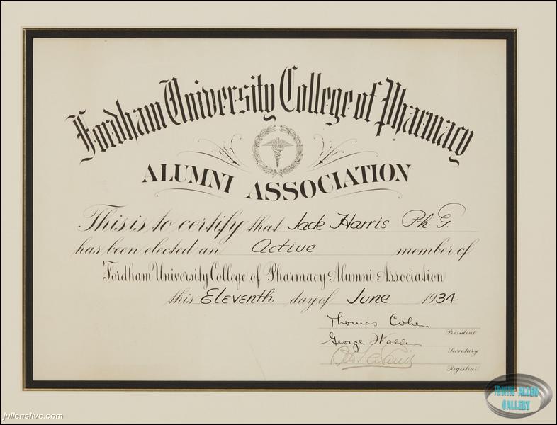 Jonathan Harris Pharmacology Certificates
