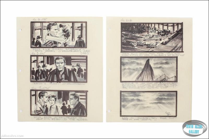 Lot #90 Towering Inferno Original Storyboards
