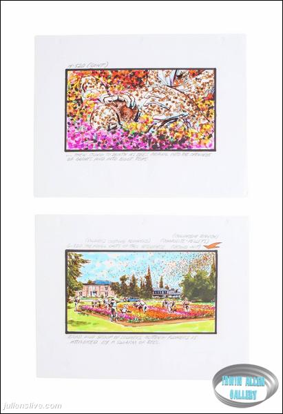Lot #186 Swarm Original Storyboard Illustrations
