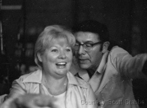 Sheila and Irwin Allen on the set of The Swarm
