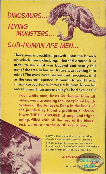 The Lost World Novel back cover