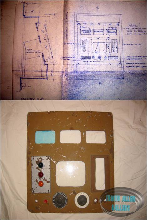 Original Seismograph Prop Faceplate with Blueprint