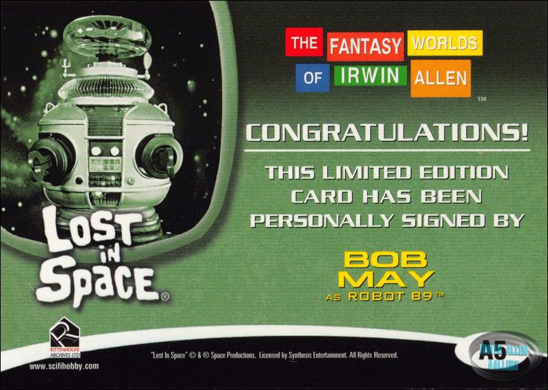 Bob May Autograph Card A5 Back