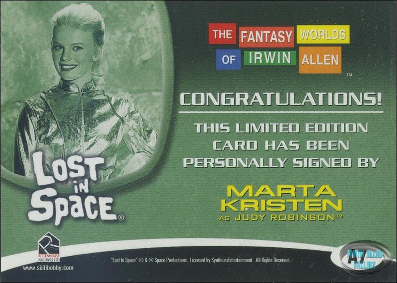 Marta Kristen Autograph Card A7 Back