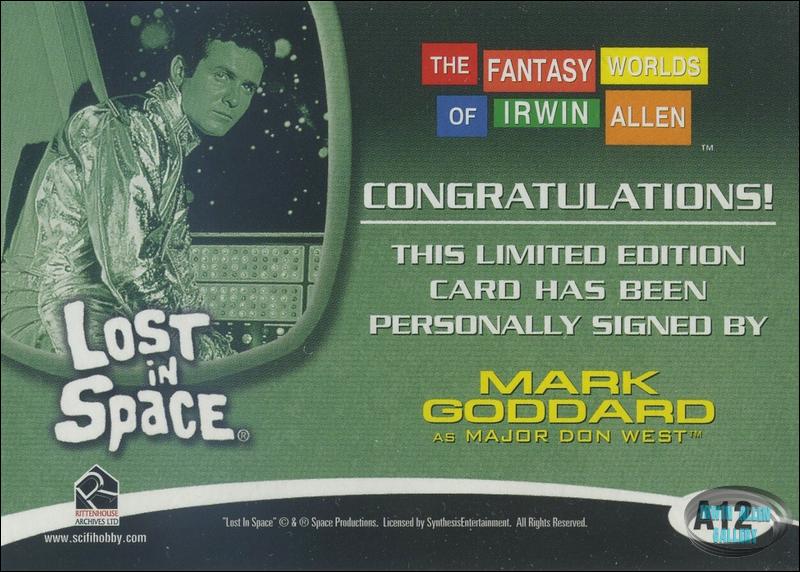 Mark Goddard Autograph Card A12 Back
