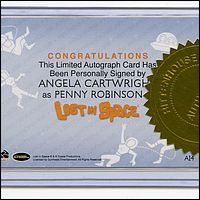 Angela Cartwright Autographed Card Back