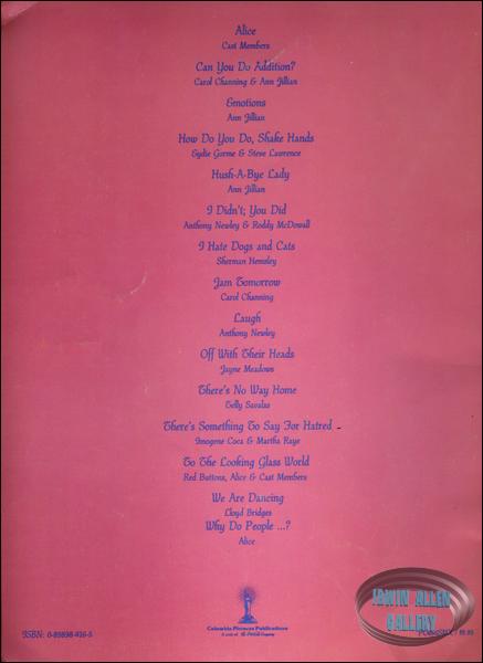 Alice in Wonderland Music Book Back