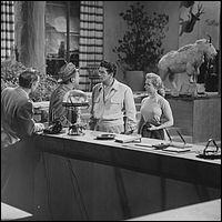 Victor Mature and Piper Laurie at the hotel