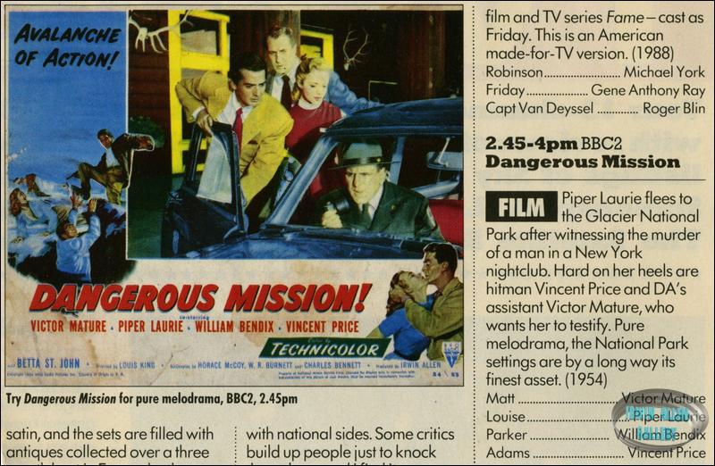 British TV listing clipping