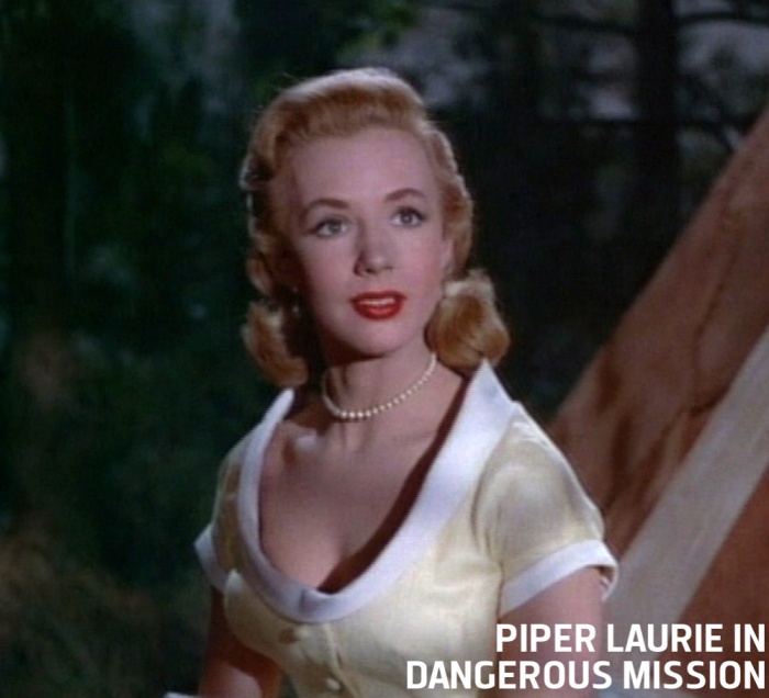 Piper Laurie in Irwin Allen's 1954 movie Dangerous Mission