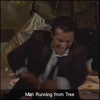 Man Running from Tree