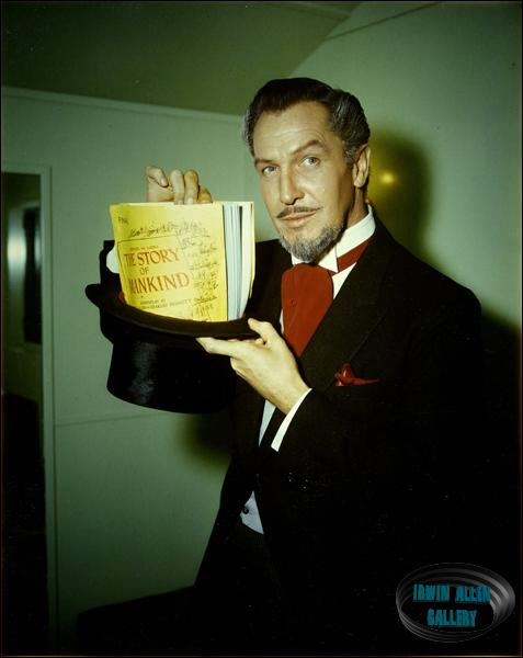 Vincent Price with Story of Mankind Script