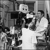 Irwin Allen filming The Swarm