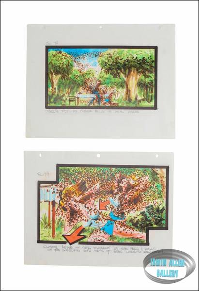 Lot #108 Swarm Original Storyboard Illustrations