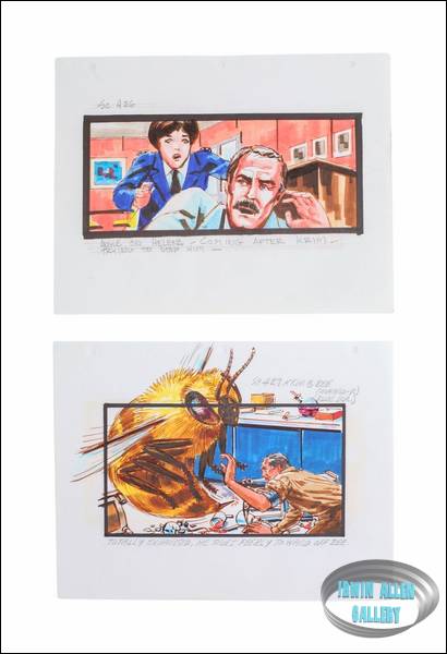 Lot #163 Swarm Original Storyboard Illustrations