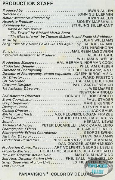 The Towering Inferno Production Crew