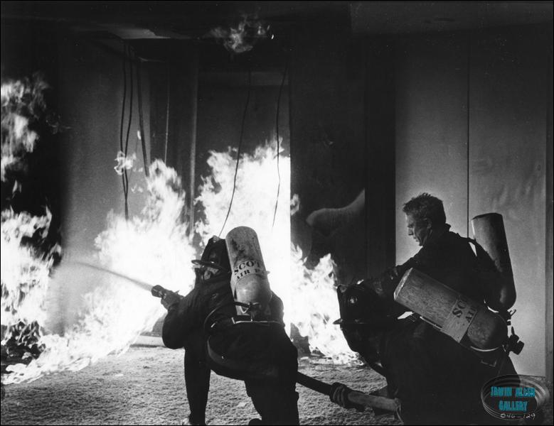 Steve McQueen and fire fighters