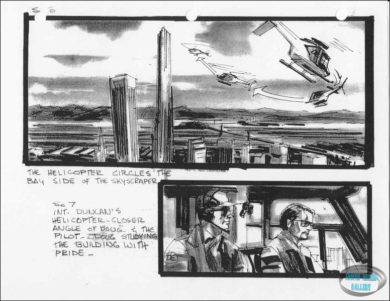Scenes 6 to 7 - Helicopter circles the skyscraper 