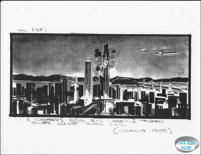 Scene 351 - Choppers head toward tower