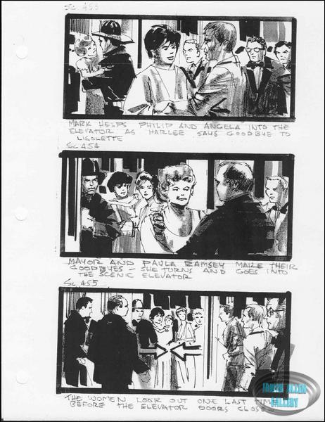 Scenes 453 to 455 - Women and children enter elevator