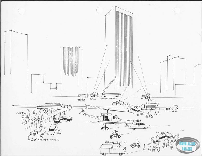 Scene outside the glass tower