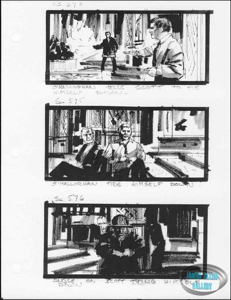 Scenes 574 to 576 - Firemen tie themselves down
