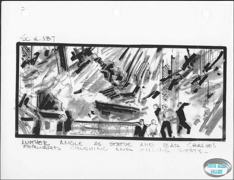 Scene 587 - Statue and bar crash forward