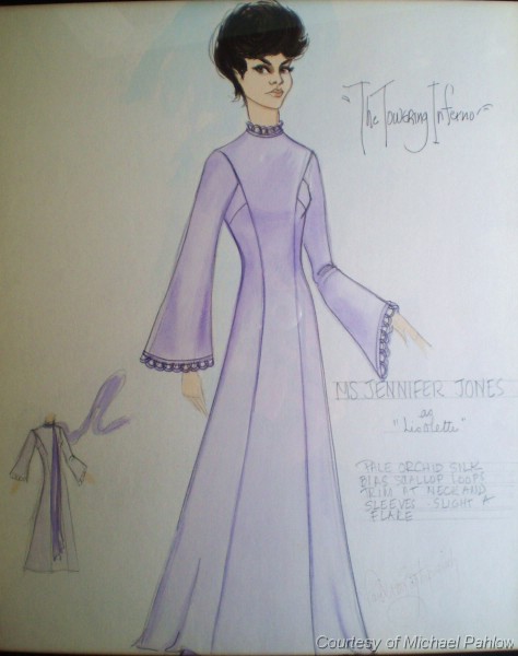 Costume Art for Jennifer Jones Evening Gown by Paul Zastupnevich