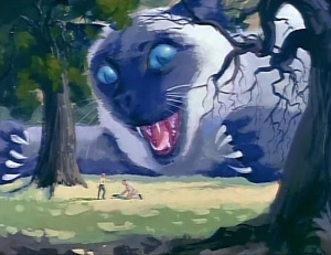 Land of the Giants Presentation Reel - Linglehopper picking up money with cat in background