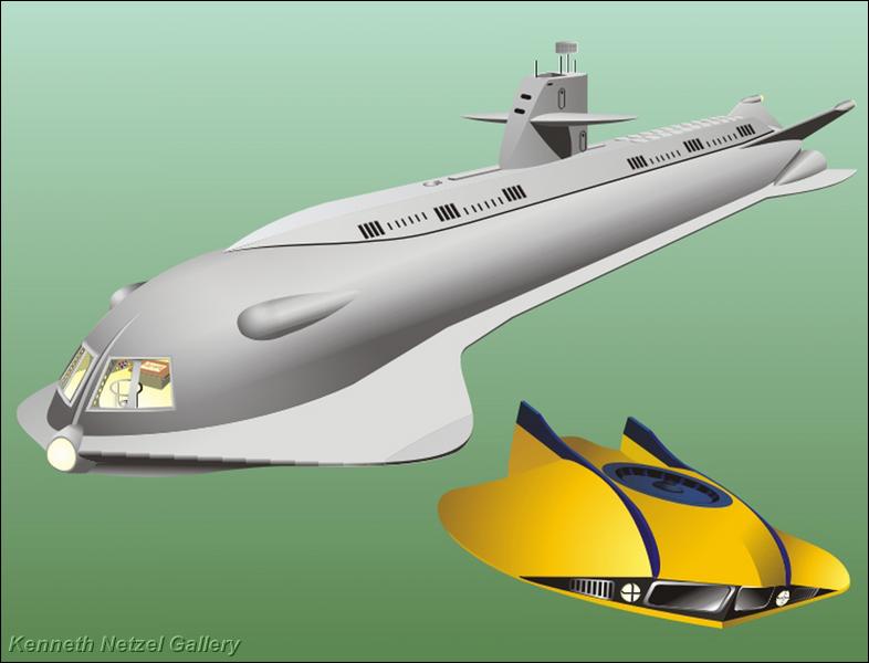 Seaview and Flying Sub