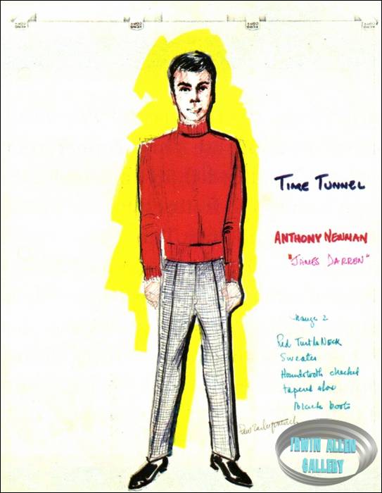 Costume sketch of James Darren for The Time Tunnel