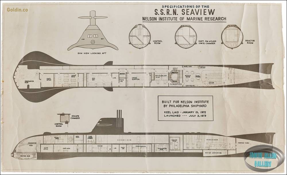 20th Century Fox Seaview Sectional Plan Blueprint Prop